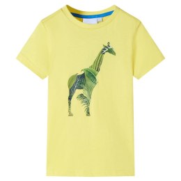 Koszulka dziecięca z nadrukiem żyrafy, żółta, 128 Lumarko!