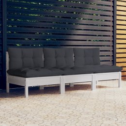 3-osobowa sofa ogrodowa z antracytowymi poduszkami, sosnowa Lumarko!