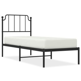 Metalowa rama łóżka z wezgłowiem, czarna, 75x190 cm Lumarko!