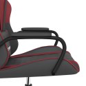 Masujący fotel gamingowy, czarno-bordowy, sztuczna skóra