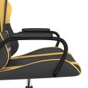 Masujący fotel gamingowy, czarno-złoty, sztuczna skóra Lumarko!