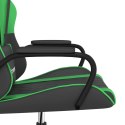 Masujący fotel gamingowy, czarno-zielony, sztuczna skóra Lumarko!