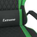 Masujący fotel gamingowy, czarno-zielony, sztuczna skóra