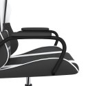 Masujący fotel gamingowy, czarno-biały, sztuczna skóra Lumarko!