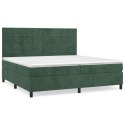 Łóżko kontynentalne z materacem, zielone, aksamit, 200x200 cm