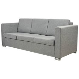 Sofa 3-osobowa, tapicerowana tkaniną, jasnoszara Lumarko!
