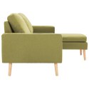 3-osobowa sofa z podnóżkiem, zielona, tapicerowana tkaniną Lumarko!