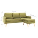 3-osobowa sofa z podnóżkiem, zielona, tapicerowana tkaniną Lumarko!