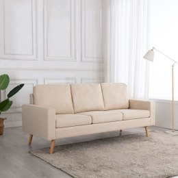 3-osobowa sofa, kremowa, tapicerowana tkaniną Lumarko!