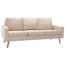 3-osobowa sofa, kremowa, tapicerowana tkaniną Lumarko!