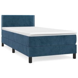 Łóżko kontynentalne z materacem, niebieskie, aksamit, 90x200 cm Lumarko!