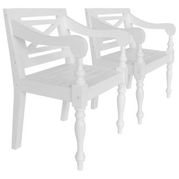 Krzesła Batavia, 2 szt., białe, lite drewno mahoniowe Lumarko!