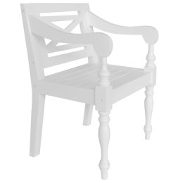 Krzesła Batavia, 2 szt., białe, lite drewno mahoniowe Lumarko!