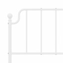 Metalowa rama łóżka z wezgłowiem i zanóżkiem, biała, 135x190 cm Lumarko!