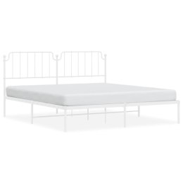 Metalowa rama łóżka z wezgłowiem, biała, 180x200 cm Lumarko!