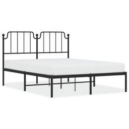 Metalowa rama łóżka z wezgłowiem czarna, 140x200 cm Lumarko!