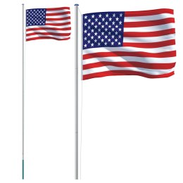 Flaga Stanów Zjednoczonych z masztem, 6,23 m, aluminium Lumarko!