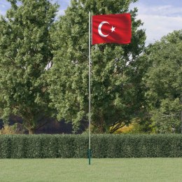 Flaga Turcji z masztem, 6,23 m, aluminium Lumarko!