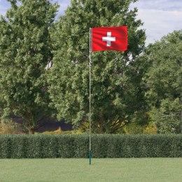 Flaga Szwajcarii z masztem, 5,55 m, aluminium Lumarko!