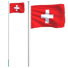 Flaga Szwajcarii z masztem, 6,23 m, aluminium Lumarko!