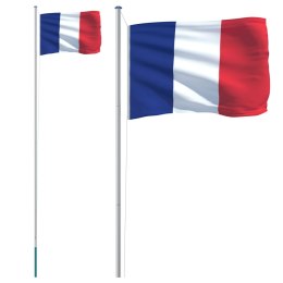 Flaga Francji z masztem, 6,23 m, aluminium Lumarko!