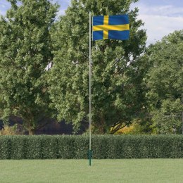 Flaga Szwecji z masztem, 6,23 m, aluminium Lumarko!