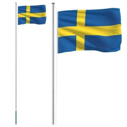 Flaga Szwecji z masztem, 6,23 m, aluminium Lumarko!