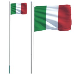 Flaga Włoch z masztem, 6,23 m, aluminium Lumarko!