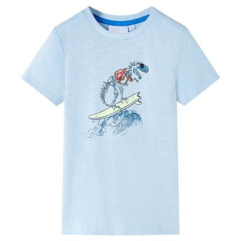 Koszulka dziecięca z dinozaurem, jasnoniebieska, 140 Lumarko!