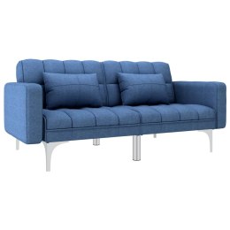 Sofa rozkładana, niebieska, tapicerowana tkaniną Lumarko!