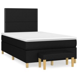 Łóżko kontynentalne z materacem, czarne, tkanina, 120x200 cm Lumarko!