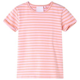 Koszulka dziecięca w paski, różowa, 128 Lumarko!