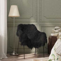 Baranica na fotel z owcy islandzkiej, czarna, 70x110 cm Lumarko!