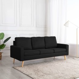 3-osobowa sofa, czarna, tapicerowana tkaniną Lumarko!