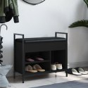 Ławka na buty, czarna, 65,5x32x57,5 cm, materiał drewnopochodny Lumarko!