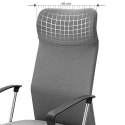 Krzesło Biurowe Ergonomiczne Krzesło Obrotowe Wyściełane Siedzisko Pokrycie Materiałowe Regulacja Wysokości I Przechylanie Do 12