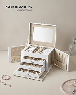 Pudełko Na Biżuterię, Organizer Na Biżuterię 4 Poziomy, Zamykana Walizka Do Przechowywania Biżuterii Z Tacami, Aksamitna Podszew
