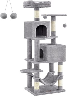 Drapak, Wieża Dla Kotów 155 Cm Dla Kotów Domowych, Pluszowe Wielopoziomowe Mieszkanie Dla Kota Z 5 Drapakami, 2 Jaskinie, Hamak,