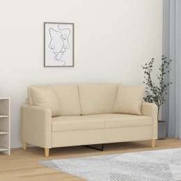 2-osobowa sofa z poduszkami, kremowa, 140 cm, tkanina Lumarko!