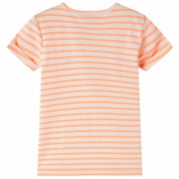 Koszulka dziecięca w paski, neonowy pomarańcz, 128 Lumarko!