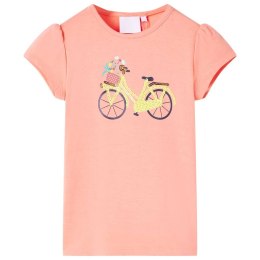 Koszulka dziecięca z nadrukiem roweru, neonowy koral, 92 Lumarko!