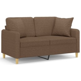 2-osobowa sofa z poduszkami, brązowa, 120 cm, tkanina Lumarko!