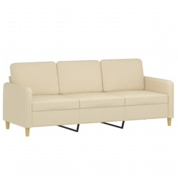3-osobowa sofa, kremowa, 180 cm, tapicerowana tkaniną Lumarko!
