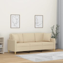 3-osobowa sofa z poduszkami, kremowa, 180 cm, tkanina Lumarko!