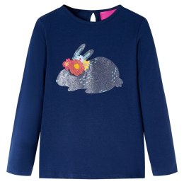 Koszulka dziecięca z długimi rękawami, lśniący królik, granatowa, 104 Lumarko!