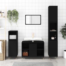 3-częściowy zestaw mebli łazienkowych, czarny, materiał drewnopochodny Lumarko!
