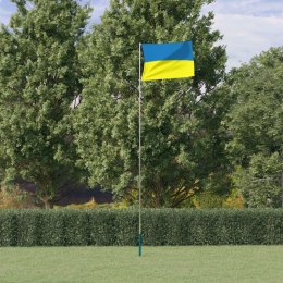Flaga Ukrainy z masztem, 5,55 m, aluminium Lumarko!