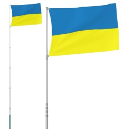 Flaga Ukrainy z masztem, 5,55 m, aluminium Lumarko!