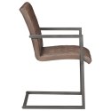 Krzesła stołowe, wspornikowe, 4 szt., brązowe, skóra naturalna Lumarko!