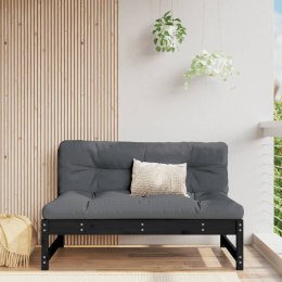 Sofa środkowa do ogrodu, czarna, 120x80 cm, lite drewno sosnowe Lumarko!